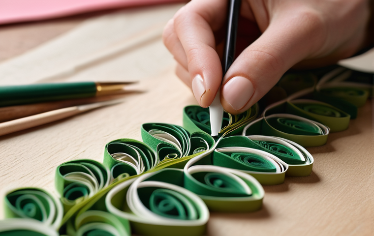 수공예 페이퍼 아트 - **Prompt for Delicate Paper Art with Focus on Craftsmanship and Nature:**
    "A close-up, high-deta...